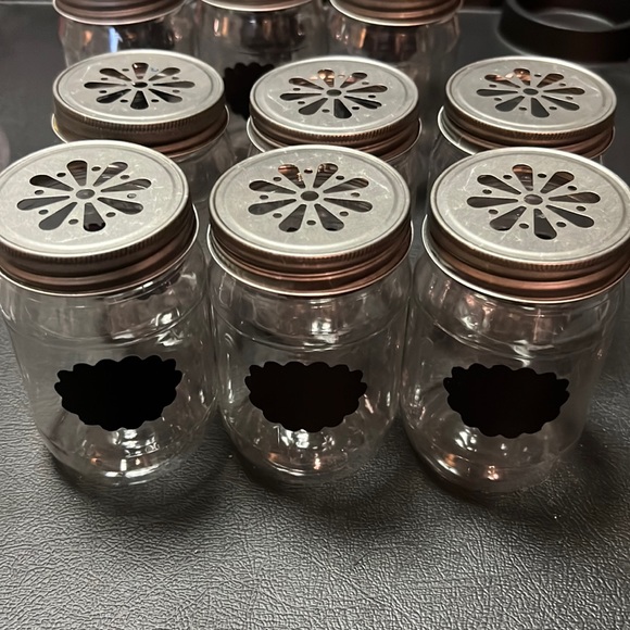 Dining Plastic Mason Jar Cups With Lids For Straws 16 Oz Cup 6 Total